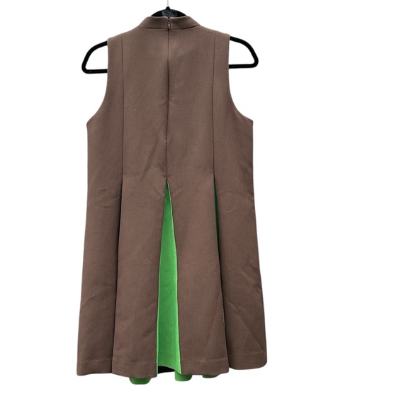 Tuckernuck Demitasse Griffiths Sleeveless Lined Mock Neck Dress Brown Medium - Picture 2 of 10